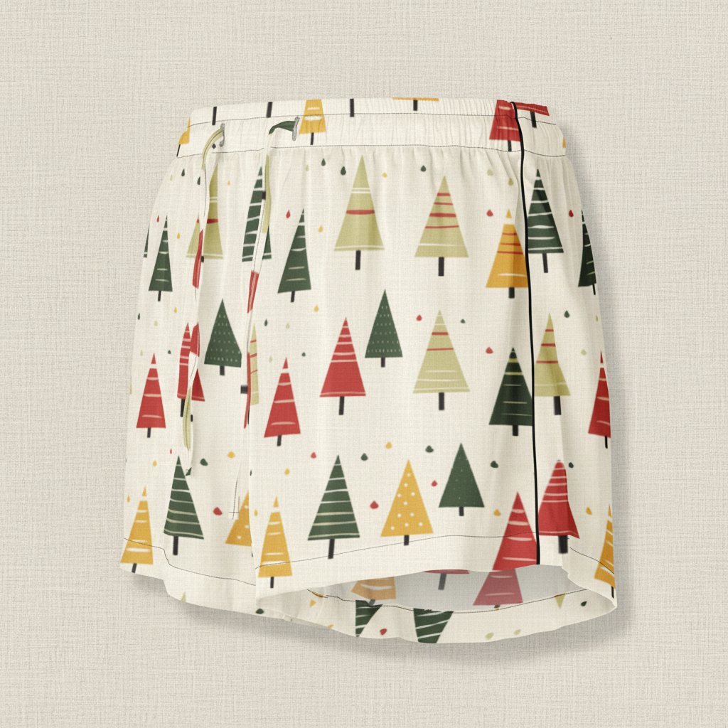 Skirt with Christmas tree pattern on a neutral background