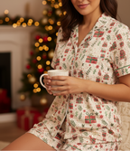 Christmas Presents women’s short sleeve pajama top