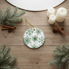Green Snowflake Ceramic ornament
