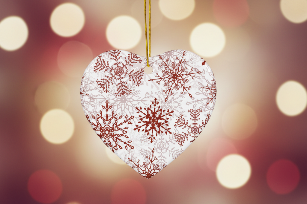 Red Snowflake Ceramic ornament