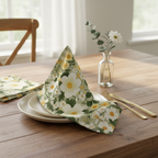 Yellow Floral Cloth napkin set