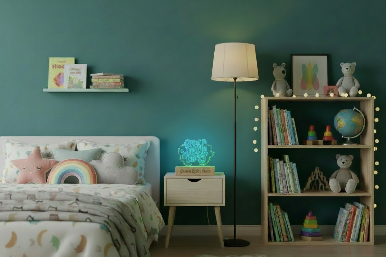 Grow a Little Cheer plant design Night Light | custom shape nightlight
