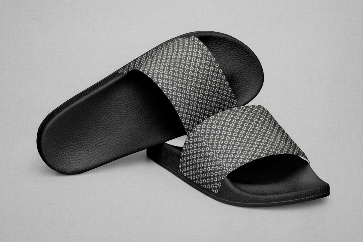 Gray Floral Men’s slides