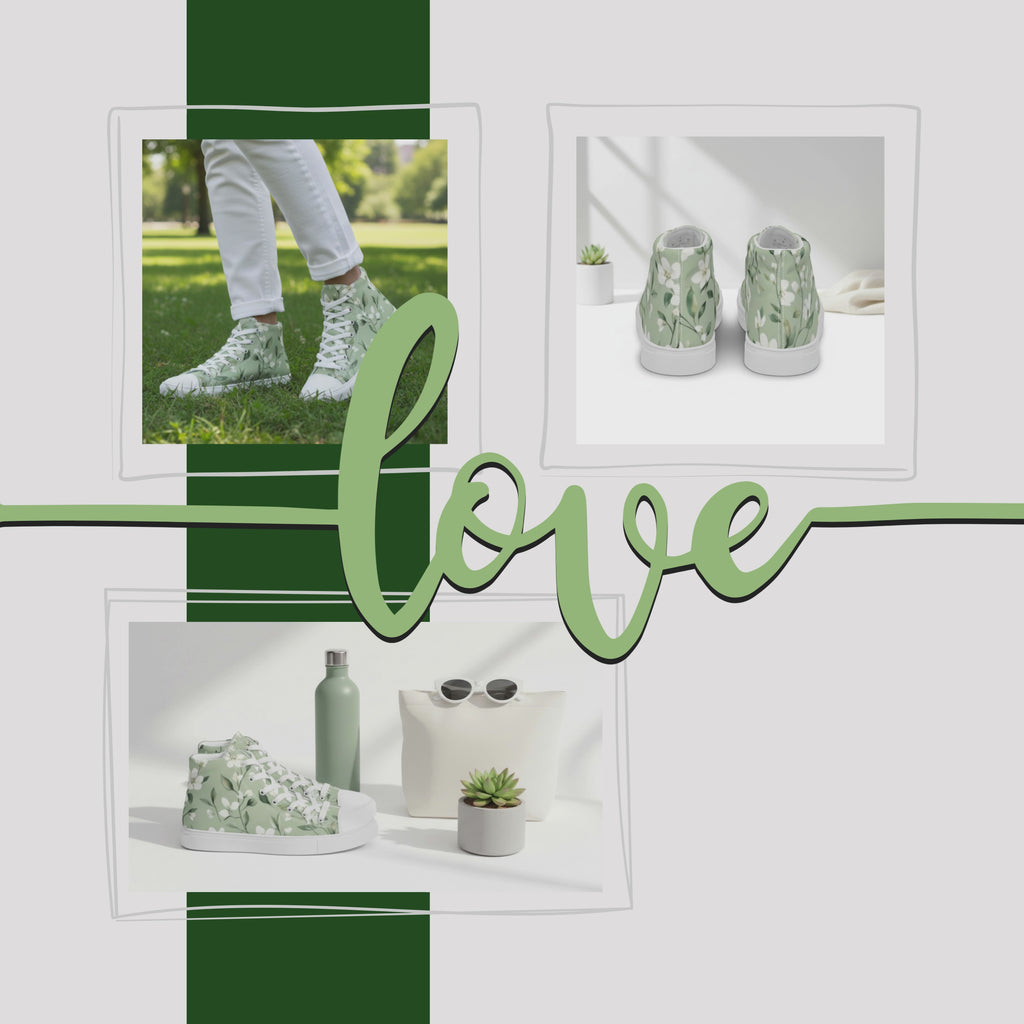 Olive Green Women’s high top canvas shoes