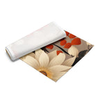 Roll of floral-patterned paper with white roll on top