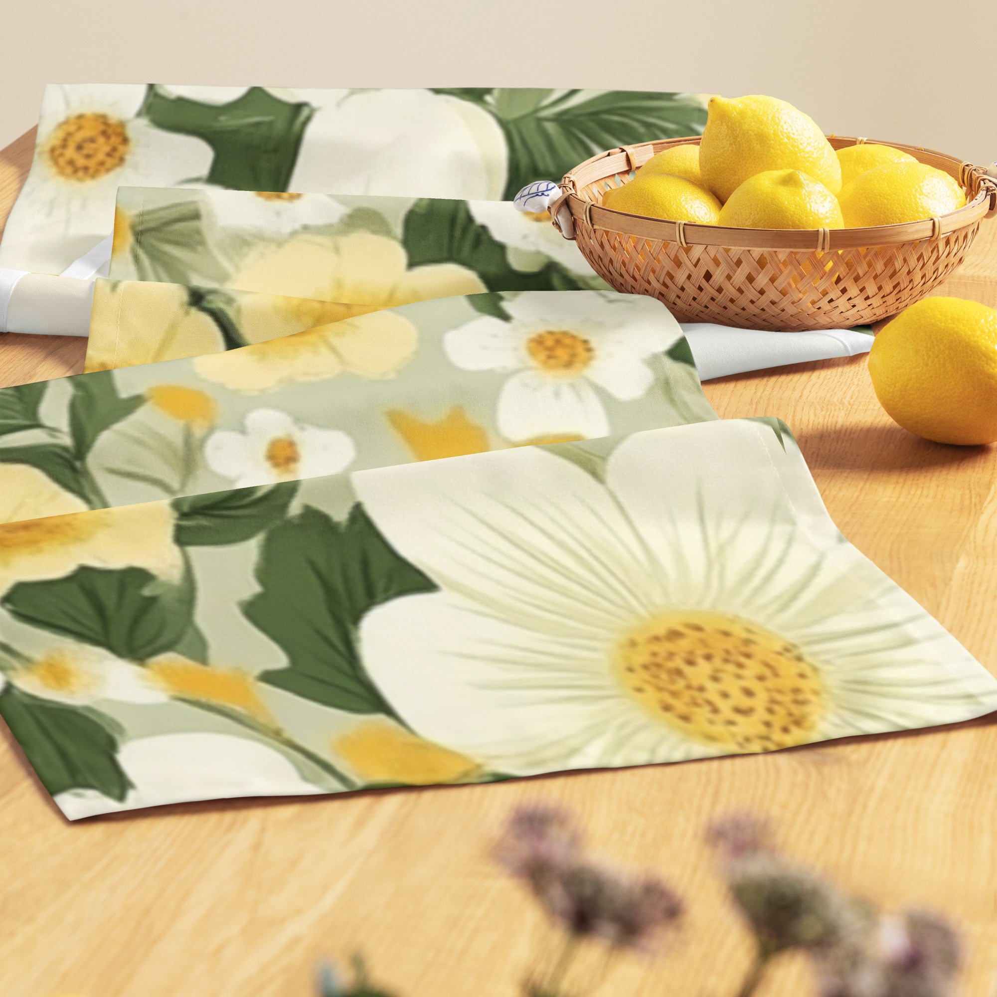 Yellow Floral Table runner